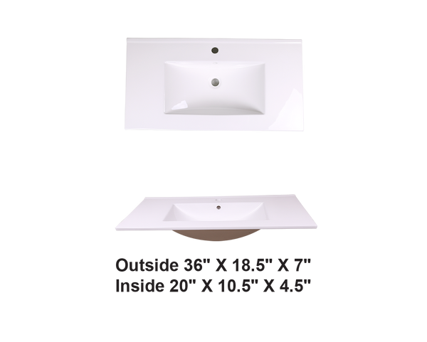 AD-E90-Vanity Top / Drop-in Rectangular Ceramic