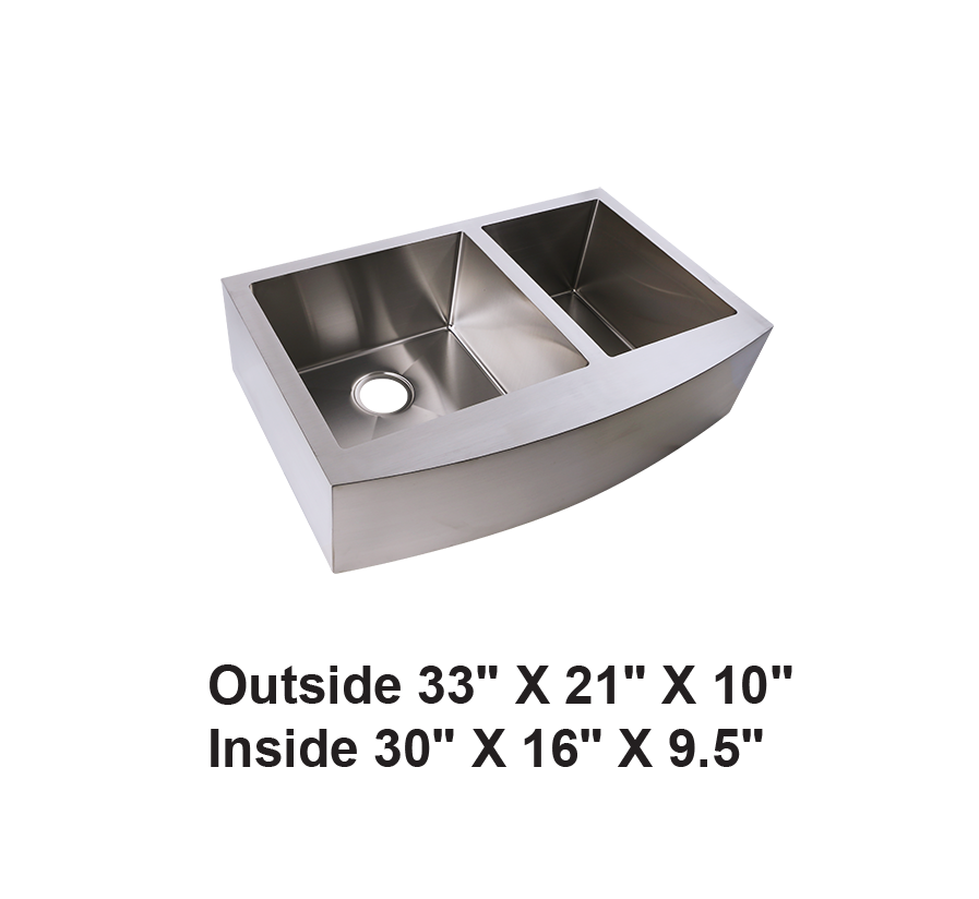 AD-F68-33 -Farm House Apron Front Stainless Stain Sink- 33"