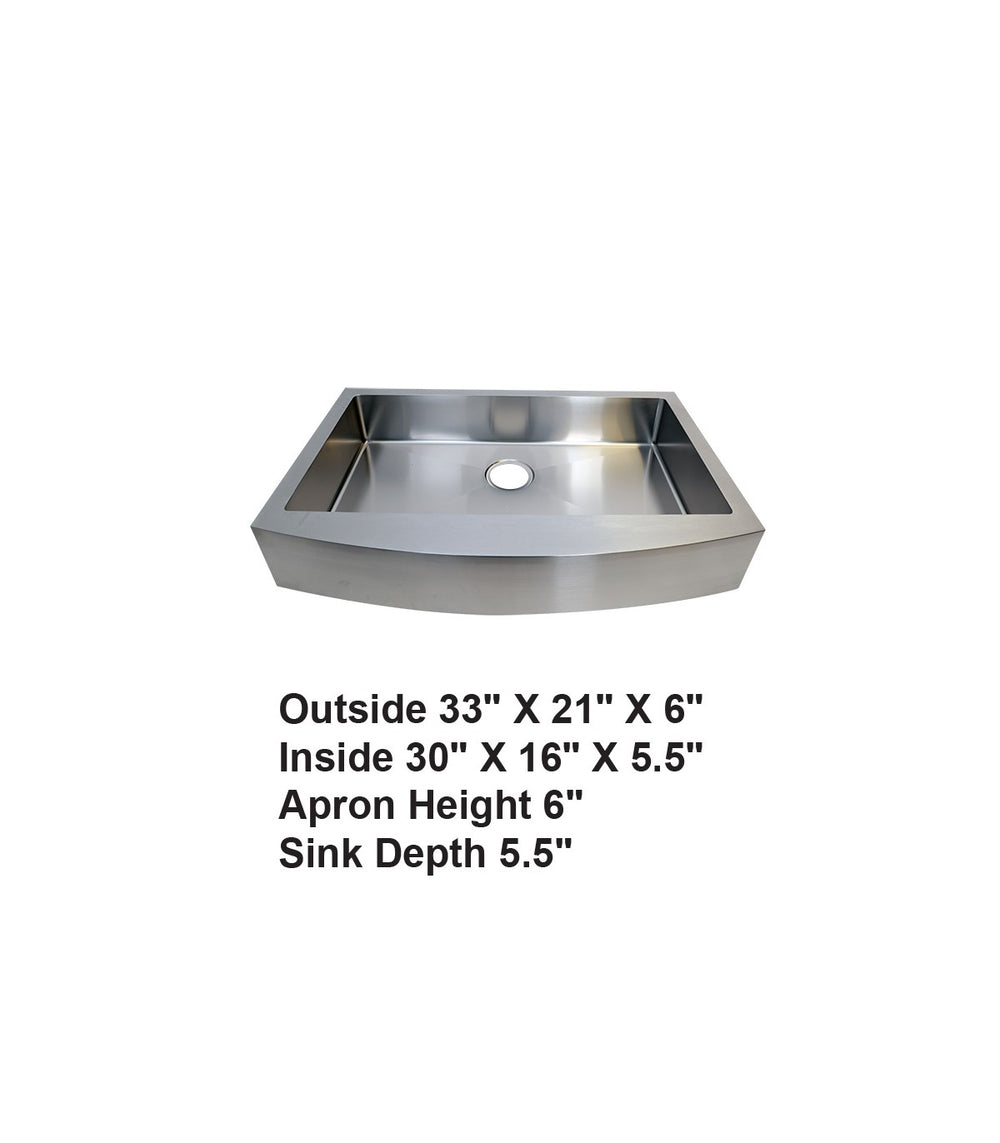 AD-F78-33-6-Farm House Apron Front Stainless Stain