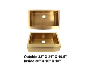 AD-F78-33-Gold-Farm House Apron Front Stainless Stain