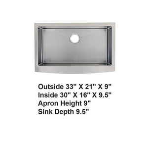 AD-F78-33-Farm House Apron Front Stainless Stain