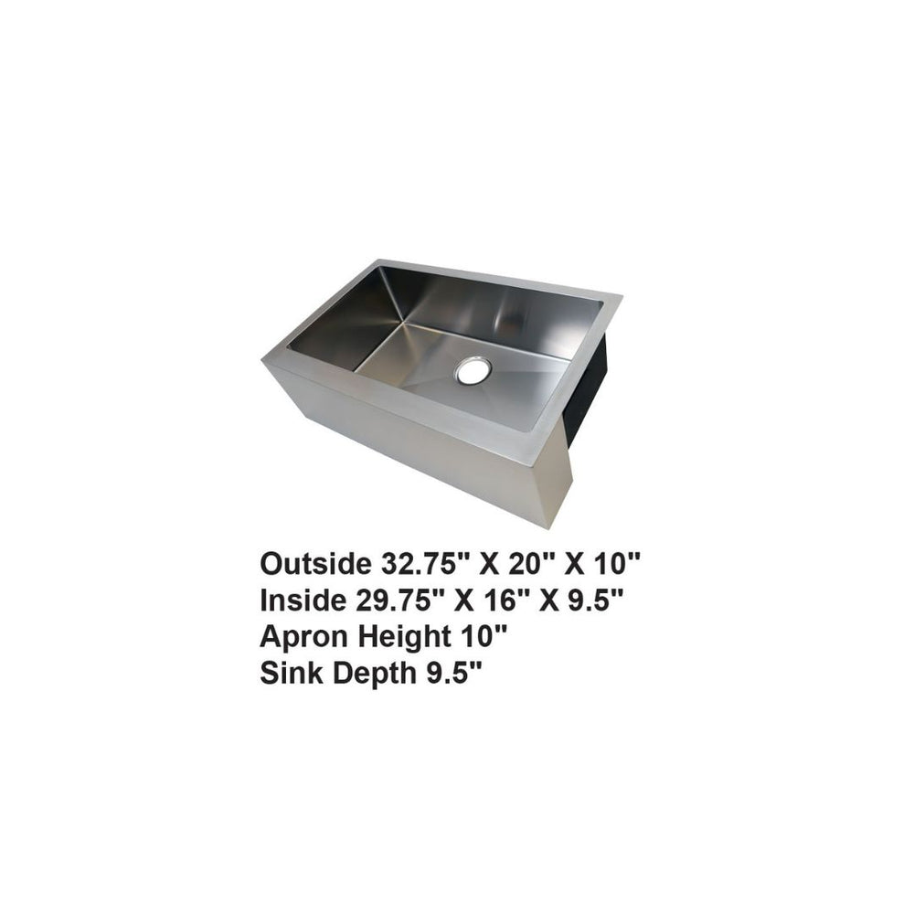 AD-F78H Single Bowl Farmhouse Apron Front Stainless Steel Sink