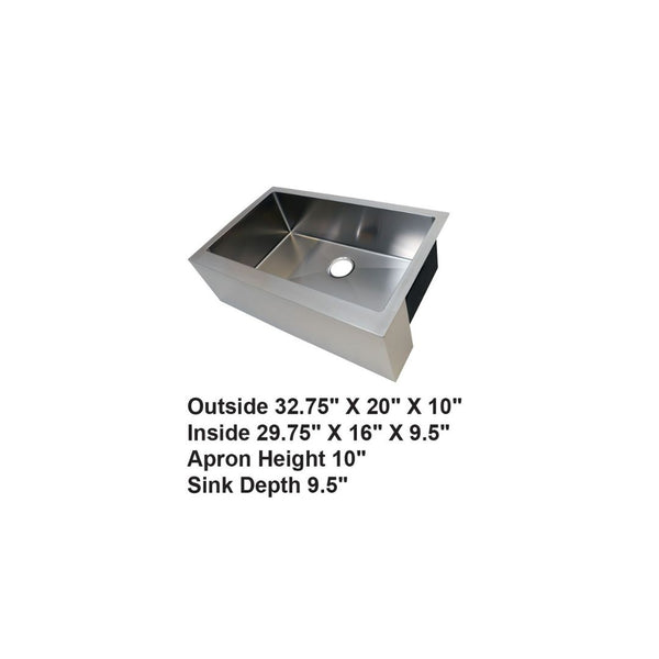 AD-F78H Single Bowl Farmhouse Apron Front Stainless Steel Sink