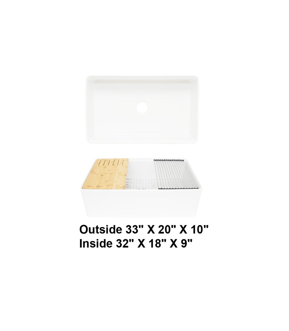 AD-FC11F-Farm House Apron Front Fireclay Sink
