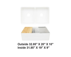 AD-FC12F-Farm House Apron Front Fireclay Sink