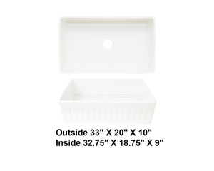 AD-FC9F-Farm House Apron Front Stainless Stain Sink