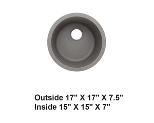 AD-GC38-Gray-Granite Compound Sink Gray