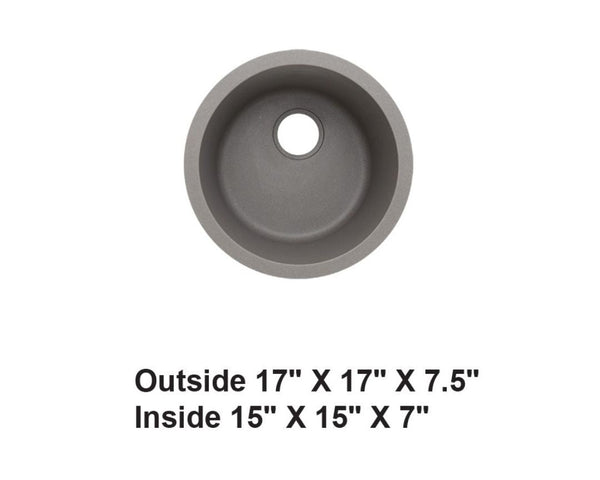 AD-GC38-Gray-Granite Compound Sink Gray