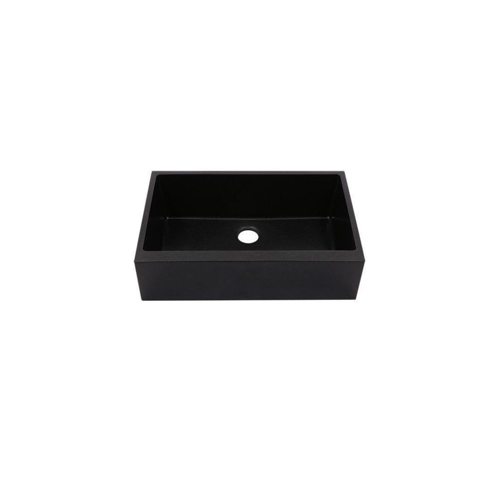 AD-GCF78 Single Bowl Farmhouse Apron Front Granite Composite Sink Black