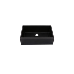 AD-GCF78 Single Bowl Farmhouse Apron Front Granite Composite Sink Black