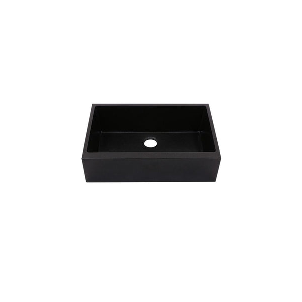 AD-GCF78 Single Bowl Farmhouse Apron Front Granite Composite Sink Black