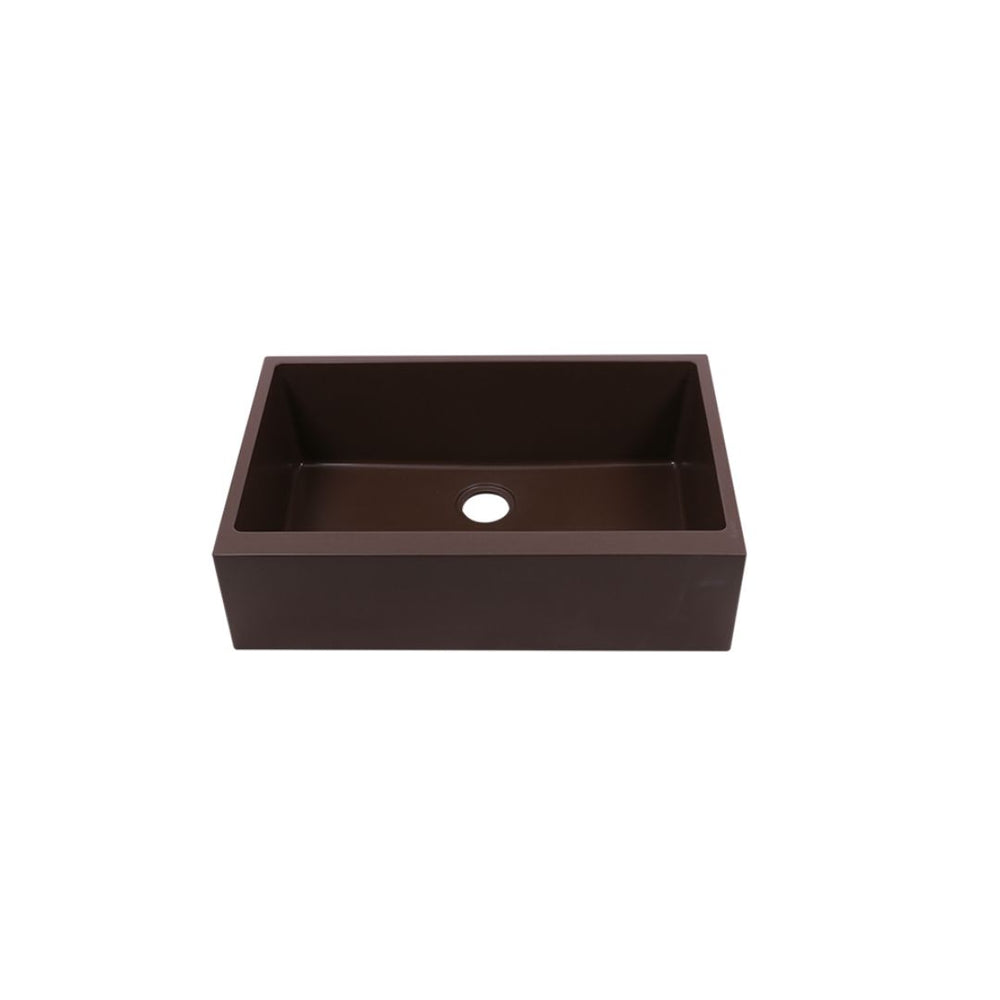 AD-GCF78 Single Bowl Farmhouse Apron Front Granite Composite Sink Coffee