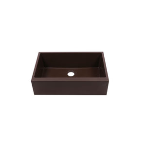 AD-GCF78 Single Bowl Farmhouse Apron Front Granite Composite Sink Coffee