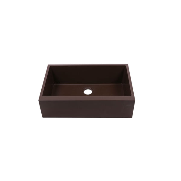 AD-GCF78 Single Bowl Farmhouse Apron Front Granite Composite Sink Coffee