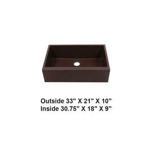 AD-GCF78 Single Bowl Farmhouse Apron Front Granite Composite Sink Coffee