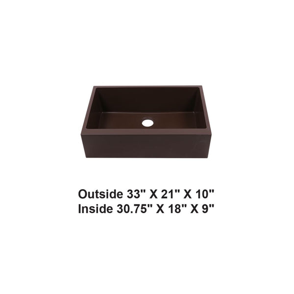 AD-GCF78 Single Bowl Farmhouse Apron Front Granite Composite Sink Coffee