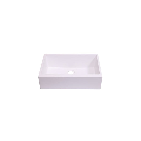 AD-GCF78 Single Bowl Farmhouse Apron Front Granite Composite Sink White