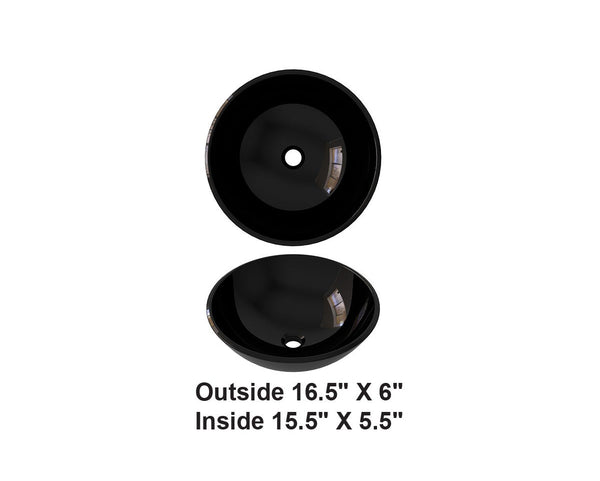 AD-GL7-Vessel Round Glass Sink (Glossy)