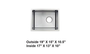 AD-H28 Handmade Undermount Single Bowl Stainless Steel Sink