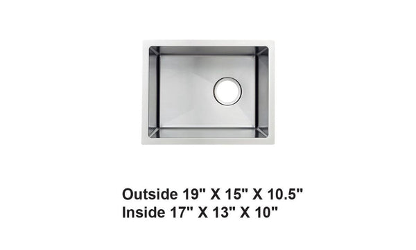 AD-H28 Handmade Undermount Single Bowl Stainless Steel Sink