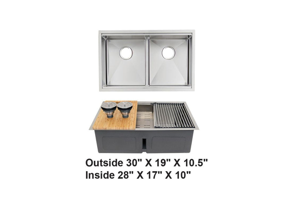 AD-H3019D-Workstation Stainless Steel Sink
