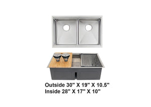 AD-H3019D-Workstation Stainless Steel Sink