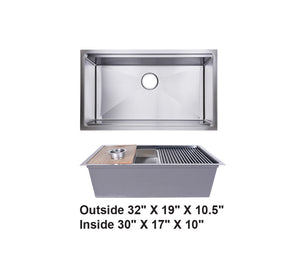 AD-H3219-1 -Workstation Stainless Steel Sink