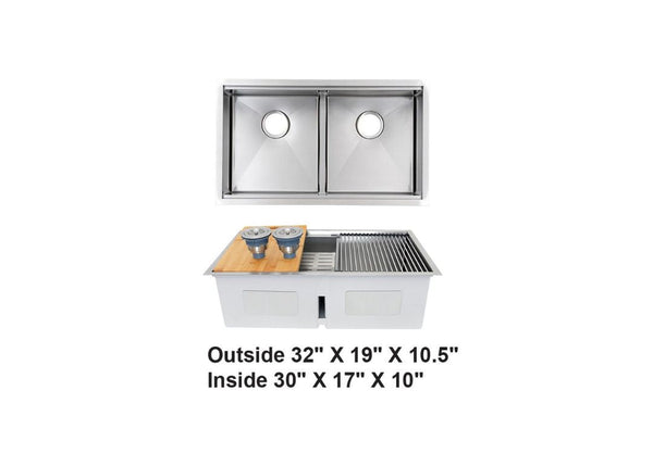 AD-H3219D-Workstation Stainless Steel Sink