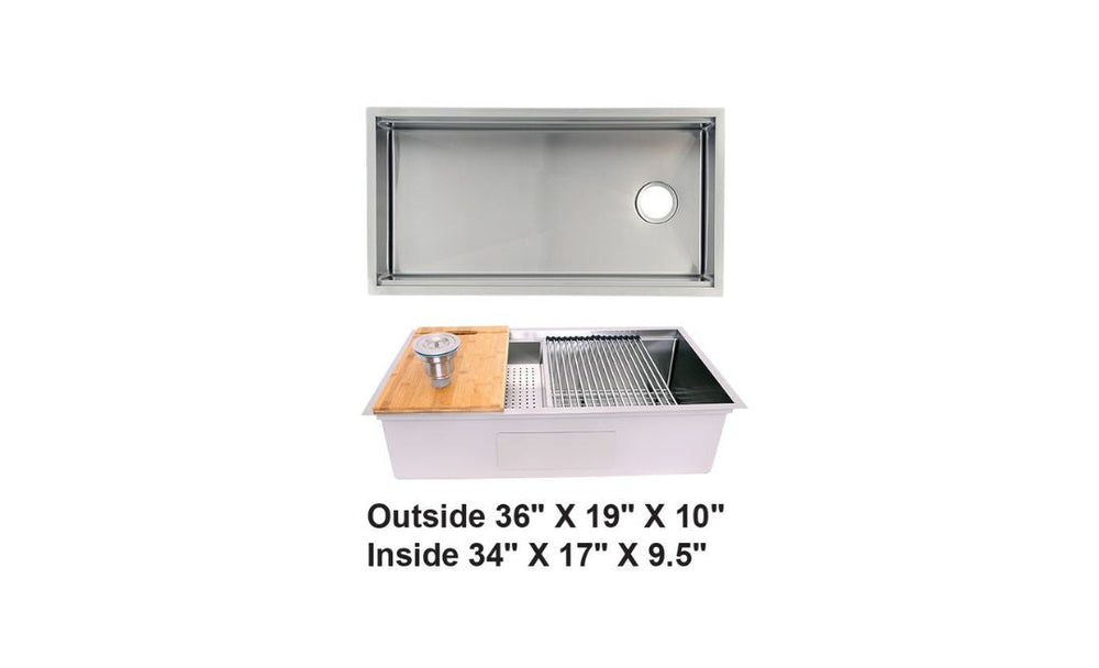 AD-H3619C-Single Bowl Workstation Stainless Steel Sink