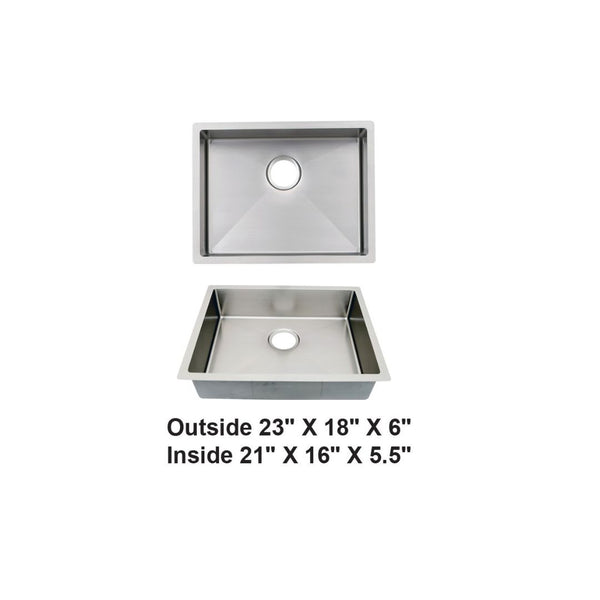 AD-H48ADA Undermount Single Bowl Stainless Steel ADA Sink