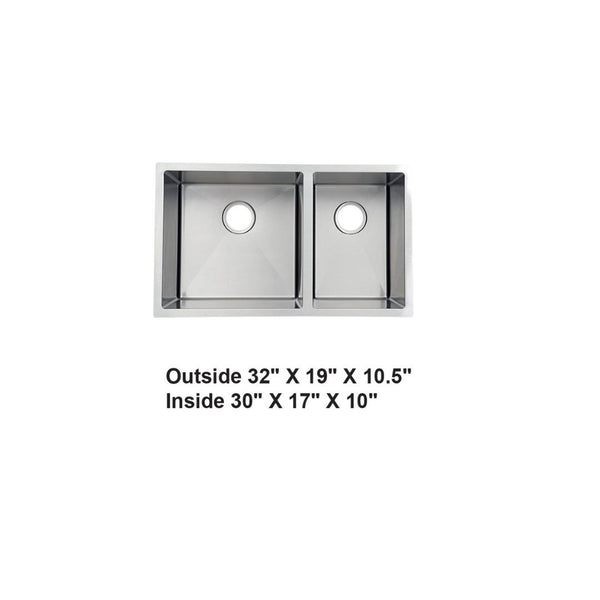 AD-H68 Handmade Undermount Double Bowl 60/40 Stainless Steel Sink