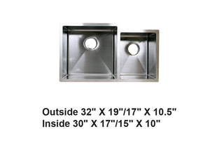 AD-H68D-Handmade Undermount Stainles