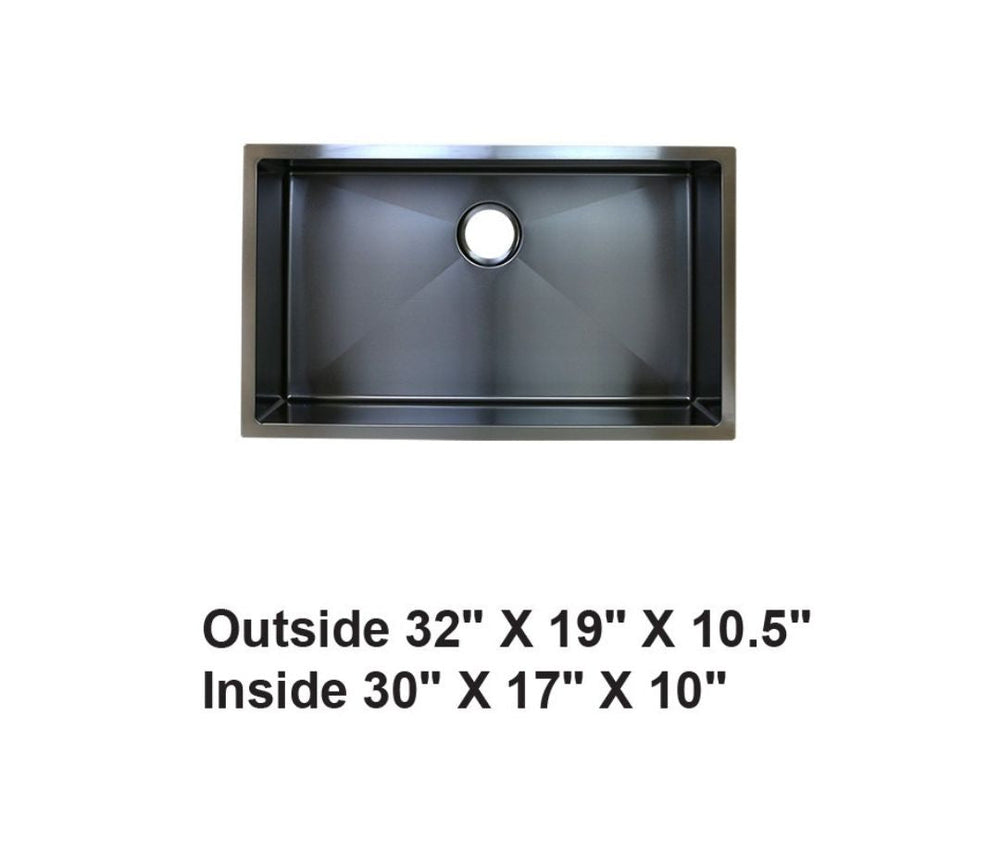 AD-H78-Black-Handmade Undermount Stainless Sink- BLACK