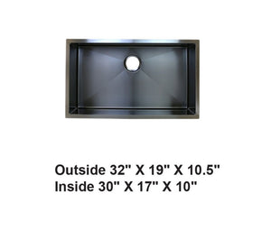 AD-H78-Black-Handmade Undermount Stainless Sink- BLACK