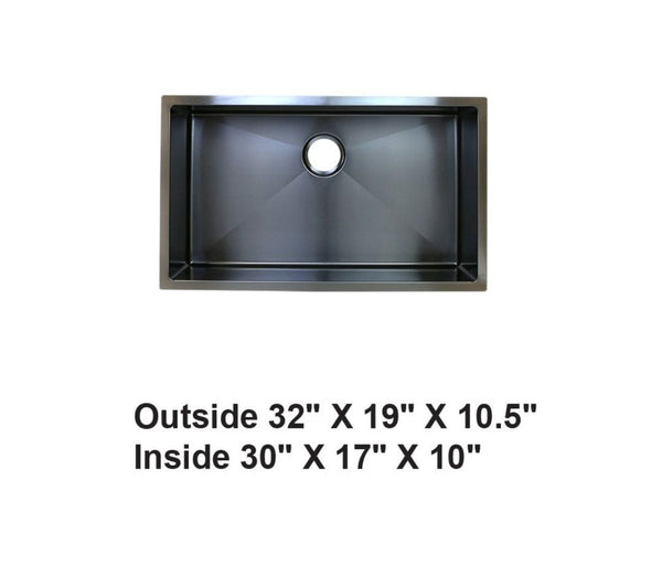 AD-H78-Black-Handmade Undermount Stainless Sink- BLACK