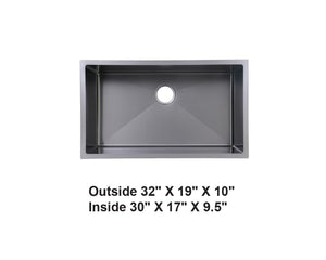 AD-H78 -Handmade Undermount Stainless- GRAY
