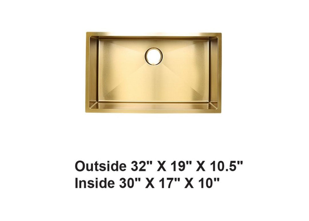 AD-H78-Gold-Handmade Undermount Stainless Sink- GOLD