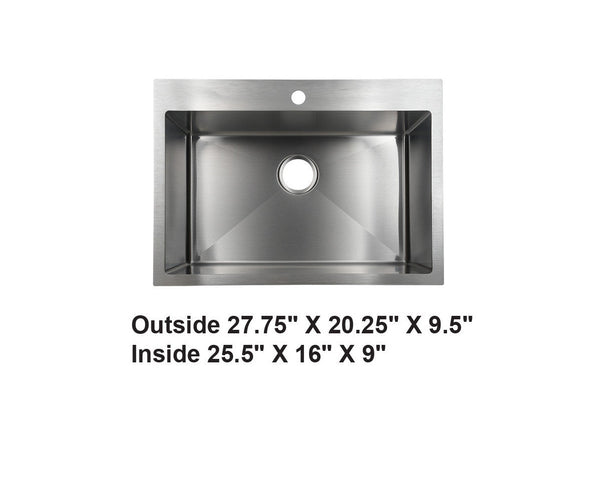 AD-HD75-Drop In Stainless Steel Sink