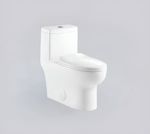 One-Piece 1.28 GPF Dual Flush Toilet White