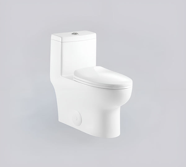 One-Piece 1.28 GPF Dual Flush Toilet White