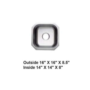 AD-26 Undermount Single Bowl Stainless Steel Sink