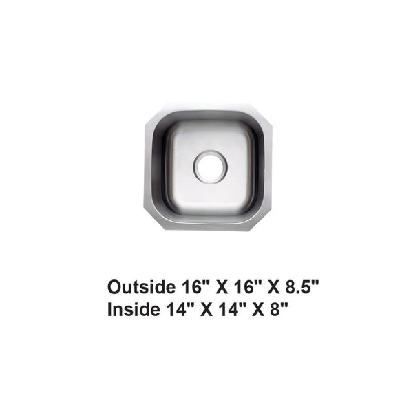 AD-26 Undermount Single Bowl Stainless Steel Sink