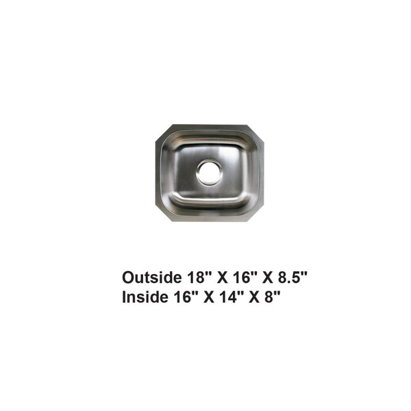 AD-28 Undermount Single Bowl Stainless Steel Sink