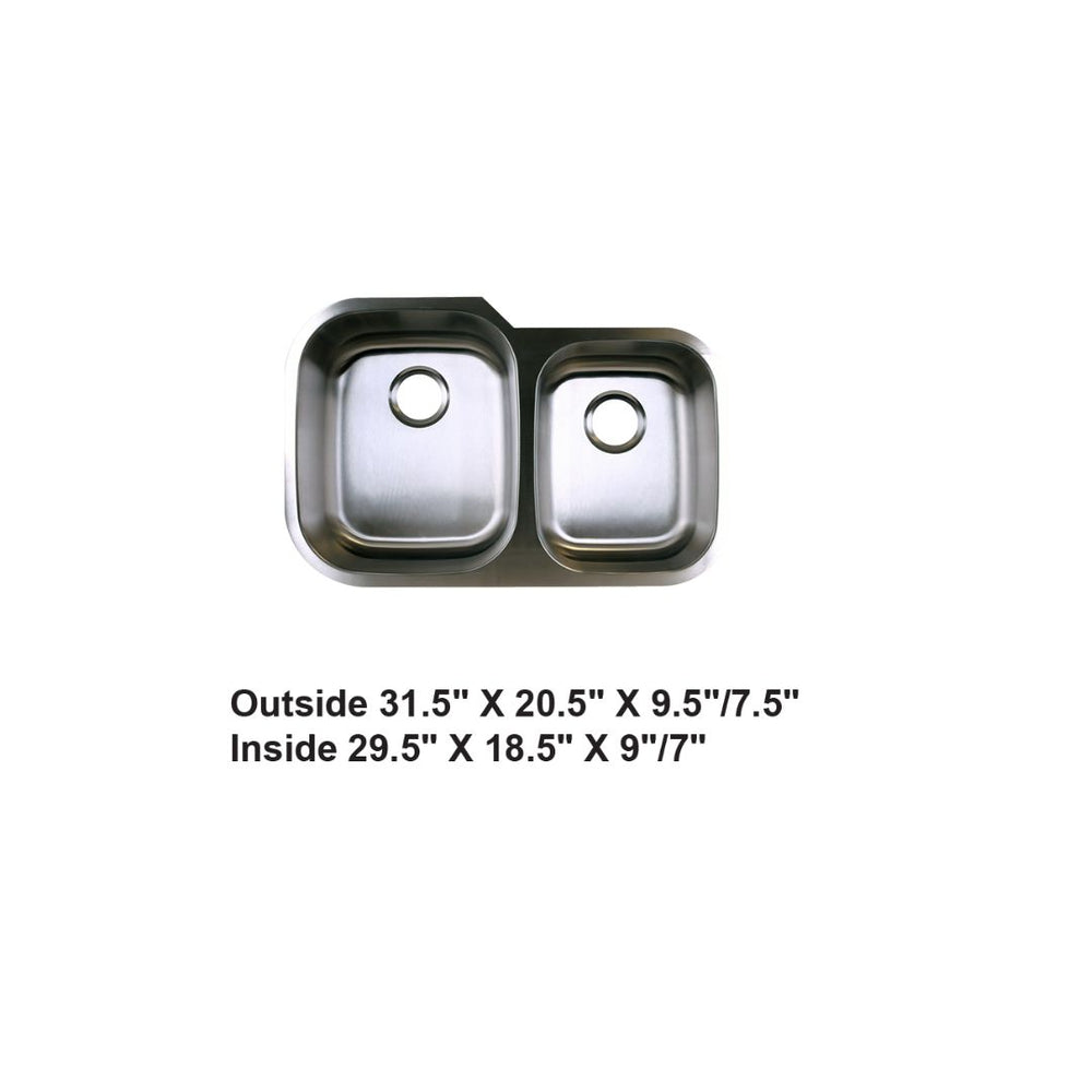 AD-68 Undermount Double Bowl 60/40 Stainless Steel Sink