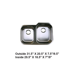 AD-68R Undermount Reverse Double Bowl 40/60 Stainless Steel Sink