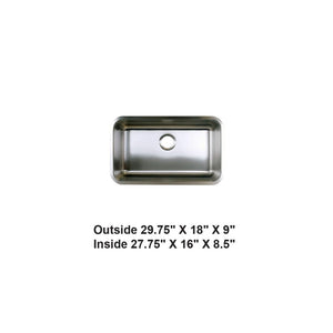 AD-78 Undermount Single Bowl Stainless Steel Sink