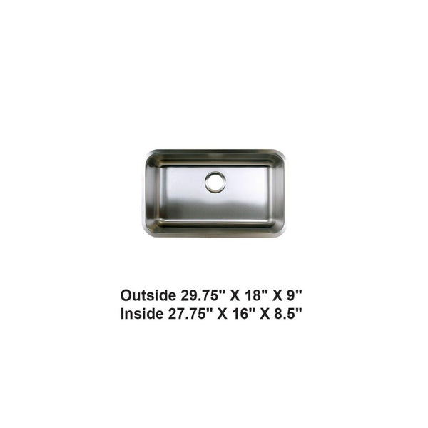 AD-78 Undermount Single Bowl Stainless Steel Sink