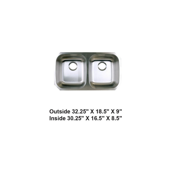 AD-88 Undermount Double Bowl 50/50 Stainless Steel Sink