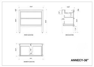 ANNECY 36" CHARCOAL BATHROOM VANITY