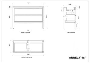 ANNECY 48” DARK WALNUT BATHROOM VANITY